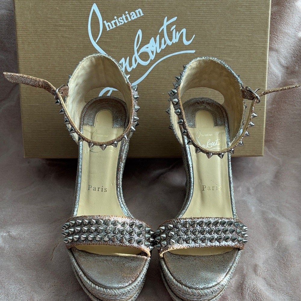 Christian Louboutin Metallic Studded Heels